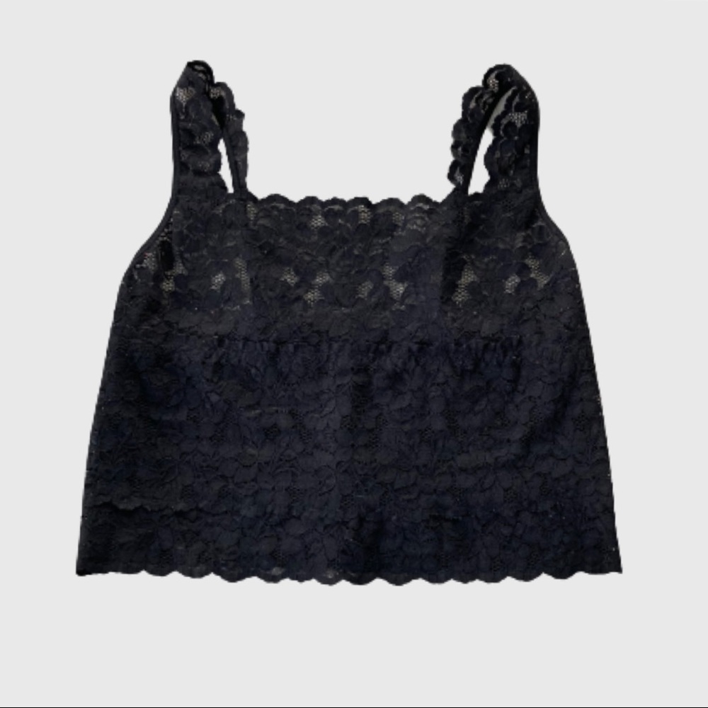 black lace crop top